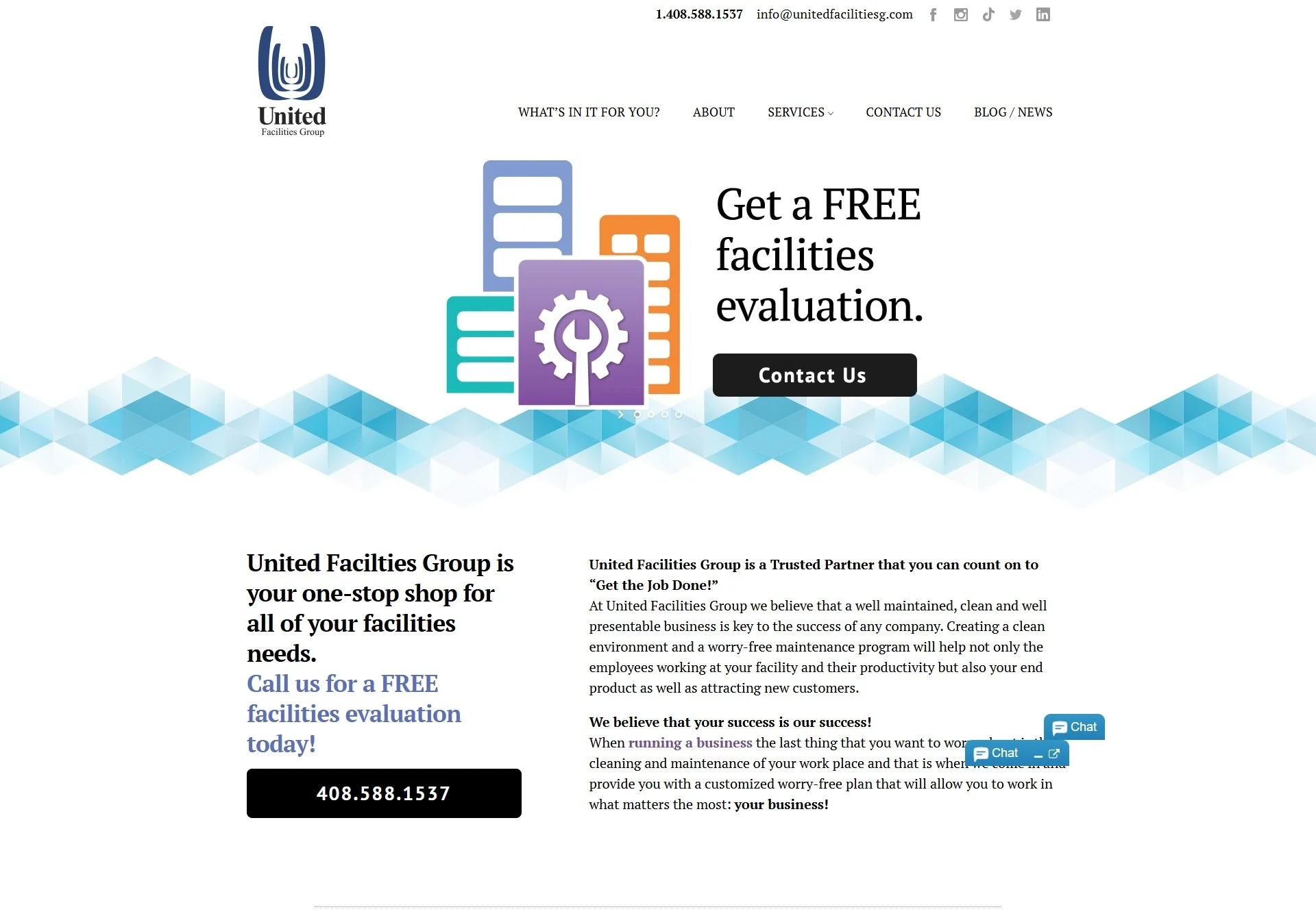 The previous United Facilities Group website